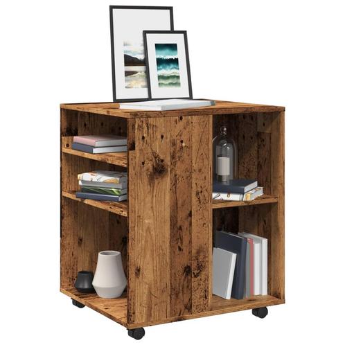 vidaXL Rolkast 60x53x72 cm bewerkt hout oud houtkleurig, Huis en Inrichting, Kasten | Overige, Nieuw, Verzenden