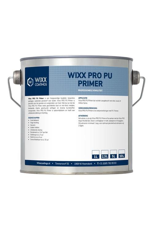 Wixx PRO PU Primer RAL 9010 | Zuiver Wit 10L, Doe-het-zelf en Bouw, Verf, Beits en Lak, Nieuw, Verzenden
