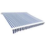 vidaXL Luifeldoek 4x3 m canvas blauw en wit, Tuin en Terras, Zonneschermen, Verzenden, Nieuw