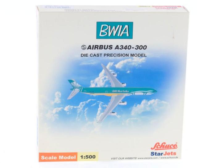 Schaal 1:500 StarJets 355 7628 BWIA Airbus A340-300 Reg...., Hobby en Vrije tijd, Modelbouw | Vliegtuigen en Helikopters, Zo goed als nieuw