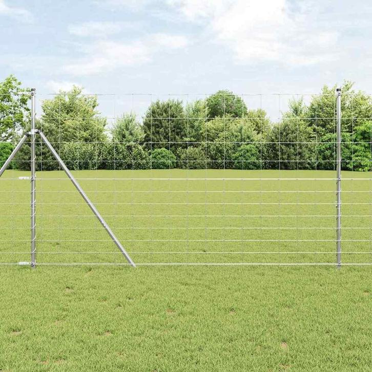 vidaXL Weidehekwerk Zilver 50 x 1.4 m Gegalvaniseerd staal, Tuin en Terras, Tuinhekken en Hekwerk, Nieuw, Verzenden