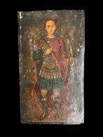 Icoon - Icoon van een heilige krijger - Hout - Icoon van een