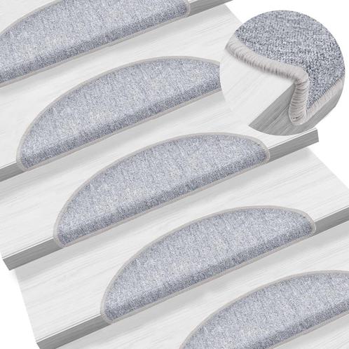 vidaXL 15 st Trapmatten 56x17x3 cm lichtgrijs, Doe-het-zelf en Bouw, Ladders en Trappen, Nieuw, Verzenden