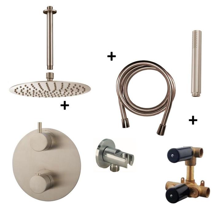 Wiesbaden Inbouw Regendouche Set Caral Rond Plafonduitloop, Doe-het-zelf en Bouw, Sanitair, Kraan, Nieuw, Ophalen of Verzenden