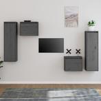 vidaXL Tv-meubelen 4 st massief grenenhout grijs, Huis en Inrichting, Verzenden, Nieuw