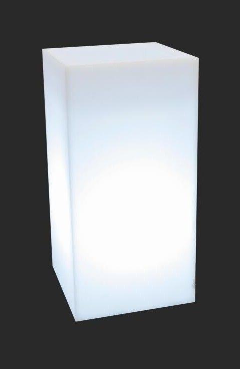 Verlichte bloempot - wit - 35x35x70cm - polyethyleen, Tuin en Terras, Bloempotten, Nieuw, Ophalen of Verzenden