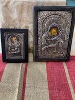 Icoon - Moeder Gods, San Stylianos - Zilver, Hout, Antiek en Kunst