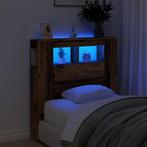 vidaXL Hoofdeinde met LED 100x18,5x103,5 cm bewerkt hout oud, Huis en Inrichting, Verzenden, Nieuw