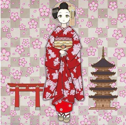 Takashi Murakami (1962) - Maiko in Kyoto, Cherry Blossoms on, Antiek en Kunst, Kunst | Schilderijen | Modern