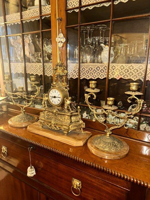 Pendule (3) - Brons, Marmer - 1970-1980, Antiquités & Art, Curiosités & Brocante