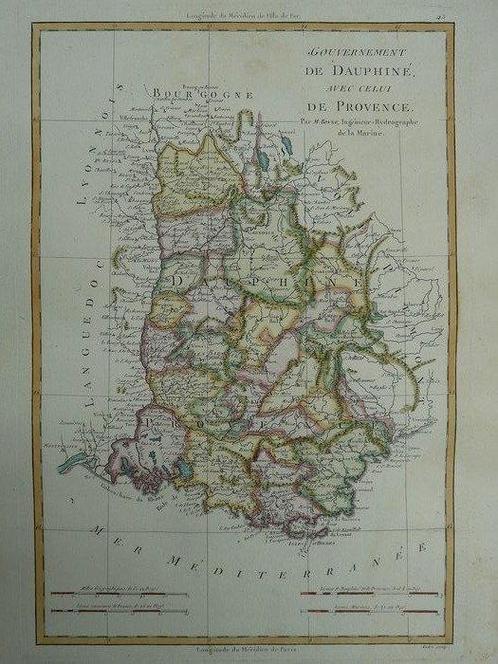 Frankrijk - Provence, Dauphiné; Rigobert Bonne -, Boeken, Atlassen en Landkaarten
