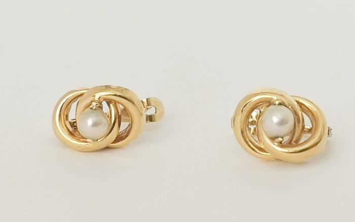 Zonder minimumprijs - Oorbellen - 18 karaat Geel goud Parel, Handtassen en Accessoires, Oorbellen