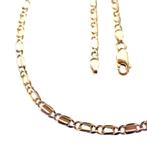 Bicolor gouden Figaro ketting | 43 cm (schakel ketting), Ophalen of Verzenden, Gebruikt, Overige kleuren, Goud