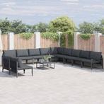 vidaXL Tuinbank Set Antraciet Staal, Tuin en Terras, Verzenden, Nieuw