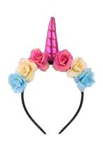 Bloemen Eenhoorn Haarband Roze Unicorn Diadeem Pink Hoorn Ha, Ophalen of Verzenden