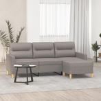 vidaXL Driezitsbank met voetenbank 180 cm stof taupe, Huis en Inrichting, Verzenden, Nieuw