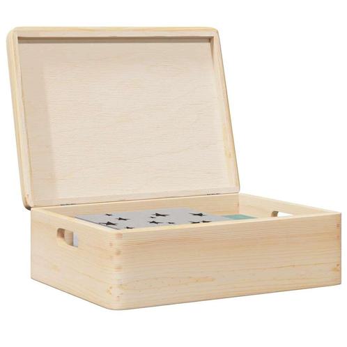 vidaXL Houten kist met deksel&handvatten 40x30x13cm massief, Doe-het-zelf en Bouw, Kratten en Dozen, Nieuw, Verzenden