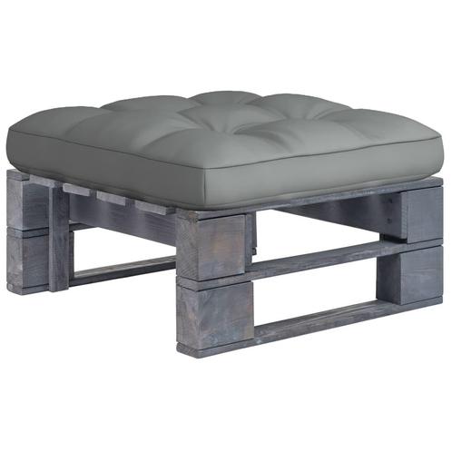 vidaXL Tuinhocker pallet geïmpregneerd grenenhout grijs, Tuin en Terras, Tuinsets en Loungesets, Nieuw, Verzenden