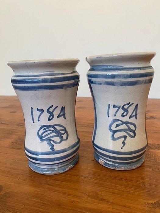 Pot (2) - Maiolica - ALBARELLI NAPOLETANI 1784, Antiek en Kunst, Antiek | Glaswerk en Kristal