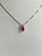 Zonder Minimumprijs - Ketting met hanger Zilver Robijn -, Handtassen en Accessoires, Antieke sieraden