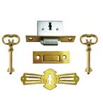 Rolluik bureauslot incl sleutelplaatje en 2 sleutels messing