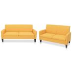 vidaXL Ensemble de canapés 2 pcs Tissu Jaune, Maison & Meubles, Verzenden, Neuf