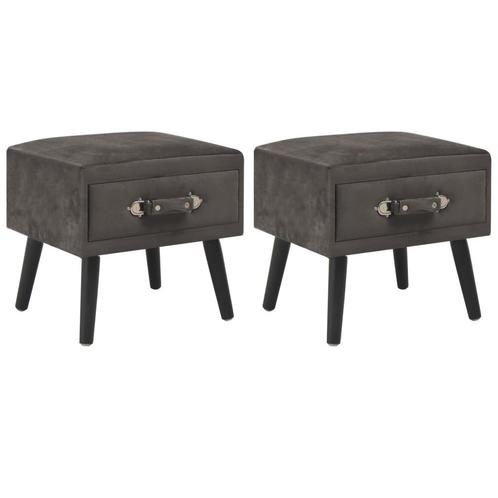 vidaXL Nachtkastjes 2 st 40x35x40 cm fluweel grijs, Huis en Inrichting, Slaapkamer | Nachtkastjes, Nieuw, Verzenden