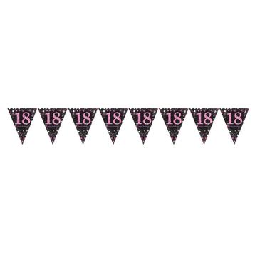 Slinger 18 Jaar Happy Birthday Roze 4m, Hobby & Loisirs créatifs, Articles de fête, Verzenden