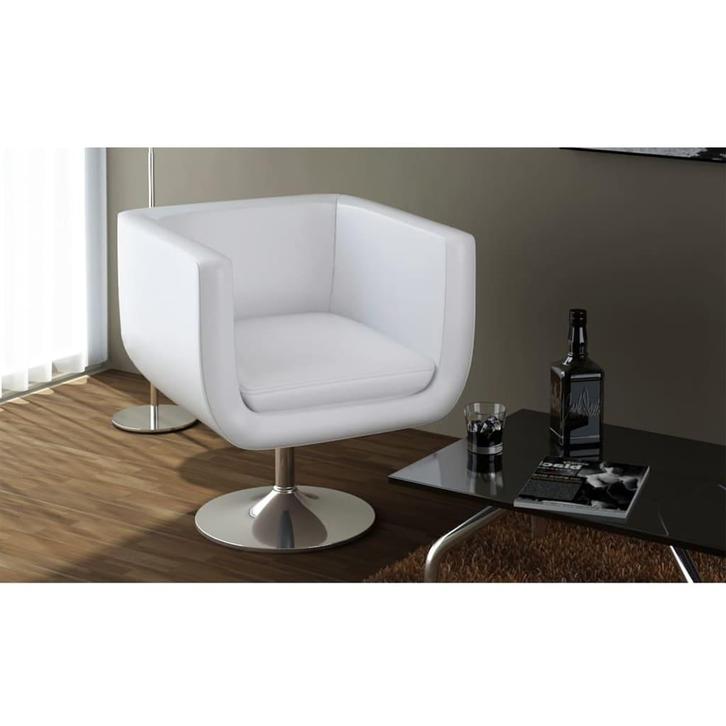 vidaXL Barkruk kunstleer wit, Huis en Inrichting, Fauteuils, Nieuw, Verzenden