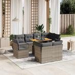 vidaXL Salon de jardin 9 pcs avec coussins gris résine, Jardin & Terrasse, Verzenden, Neuf, Salons de jardin