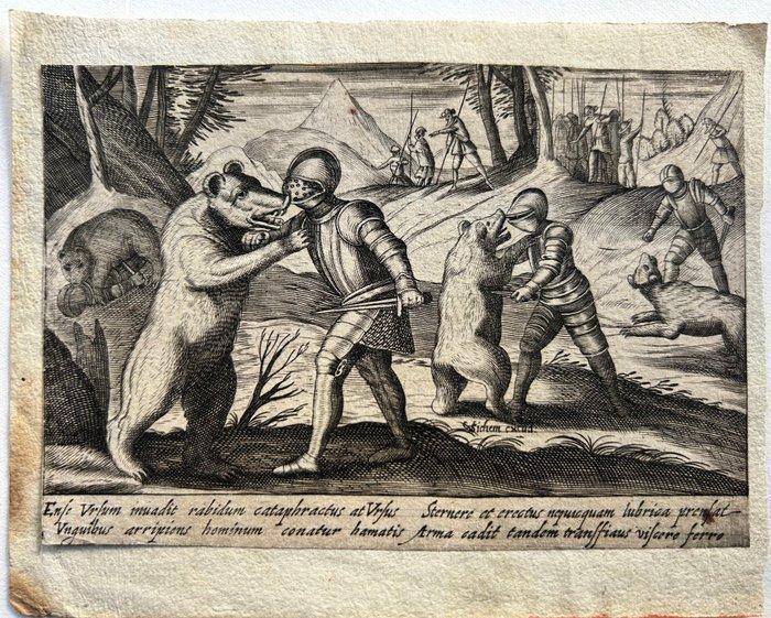 Antonio Tempesta after Sechem (XVII) - 3 incisioni animali, Antiek en Kunst, Antiek | Overige Antiek