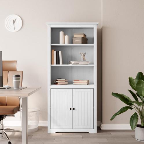 vidaXL Boekenkast BODO 82x40x173 cm massief grenenhout wit, Huis en Inrichting, Kasten | Boekenkasten, Nieuw, Verzenden