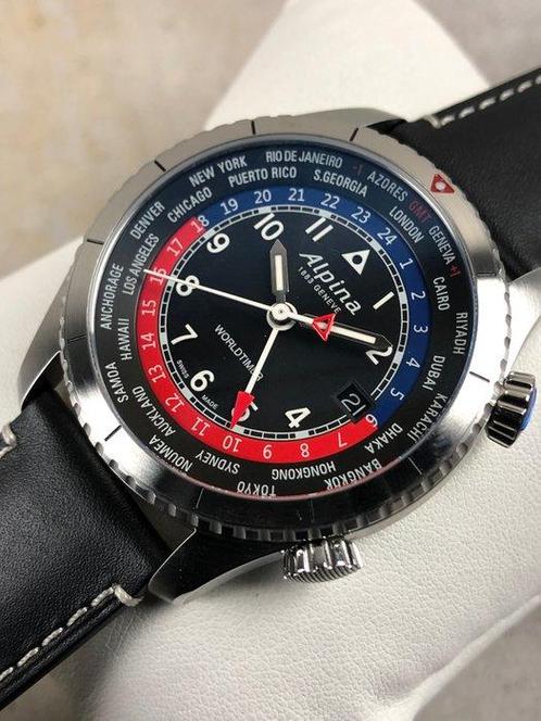 Alpina - Startimer Pilot Worldtimer GMT - AL-255BRB4S26 -, Handtassen en Accessoires, Horloges | Heren