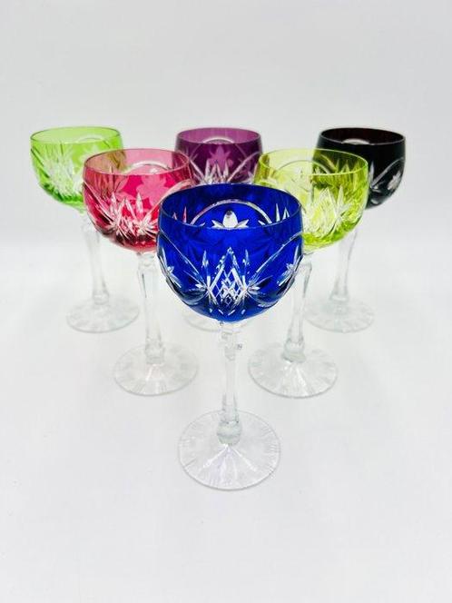 Wijnglas (6) - Kristal - Boheemse kristal, Antiek en Kunst, Antiek | Meubels | Tafels