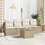 vidaXL Tuinbank Set met kussen 5 pcs Beige en Crème 55 x 55, Verzenden, Nieuw