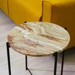 Table basse - Acier, Marbre - table basse, Antiquités & Art