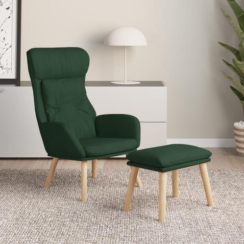 vidaXL Relaxstoel met voetenbank stof donkergroen, Huis en Inrichting, Fauteuils, Nieuw, Verzenden
