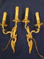 Wandkandelaar (2) - Verguld brons - Gouden bronzen appliques