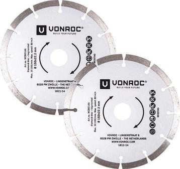 VONROC Diamantzaagbladen – Ø150MM – universeel – 2 stuks – beschikbaar voor biedingen