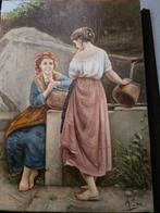 Alessandro Sani (1856-1927) - Donne al pozzo, Antiek en Kunst