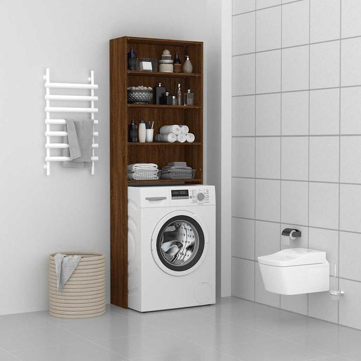 vidaXL Wasmachinekast 64x24x190 cm bruin eikenkleur, Elektronische apparatuur, Wasmachines, Nieuw, Verzenden