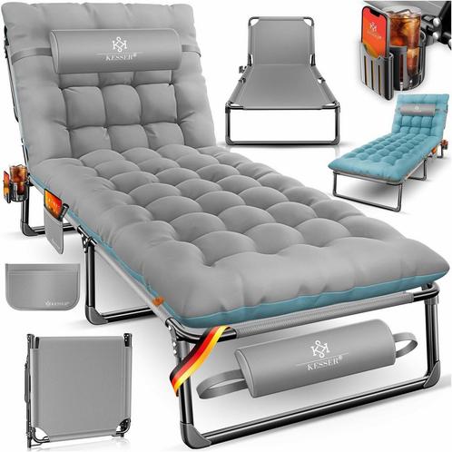 Campingligstoel - kampeerbed - visligstoel - 190x68 cm -, Tuin en Terras, Tuinsets en Loungesets, Verzenden