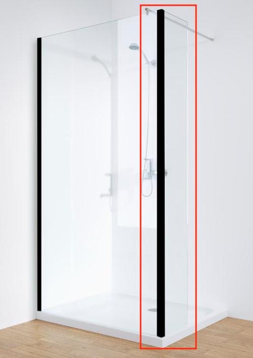 SALE - Tulta 25 x 200 - Zwart - Zijwand vast  -  Douchewand, Doe-het-zelf en Bouw, Sanitair, Nieuw, Ophalen of Verzenden