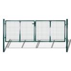 vidaXL Portail de clôture Acier 306x150 cm Vert, Verzenden