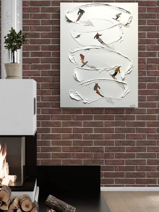 Taty Ur - Ski lovers, Antiek en Kunst, Kunst | Schilderijen | Modern