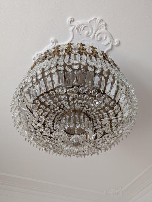 Lustre - Bronze, Cristal - Montgolfière géante, Antiek en Kunst, Antiek | Overige Antiek