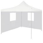 vidaXL Partytent met 2 zijwanden inklapbaar 3x3 m staal wit, Tuin en Terras, Verzenden, Nieuw