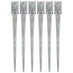 vidaXL Grondpinnen 6 st 9x9x90 cm gegalvaniseerd staal, Verzenden, Nieuw