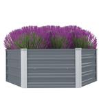 vidaXL Plantenbak verhoogd 129x129x46 cm gegalvaniseerd, Tuin en Terras, Verzenden, Nieuw