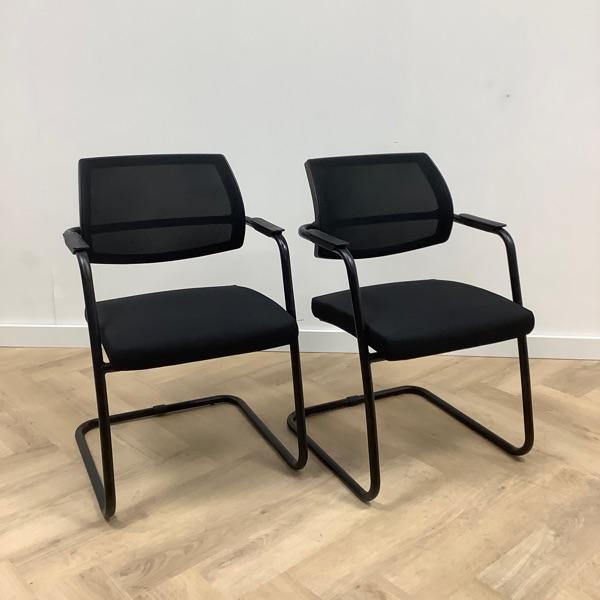 complete van 2 stuks Sitland vergaderstoelen, zwart, Huis en Inrichting, Stoelen, Zwart, Gebruikt, Eén